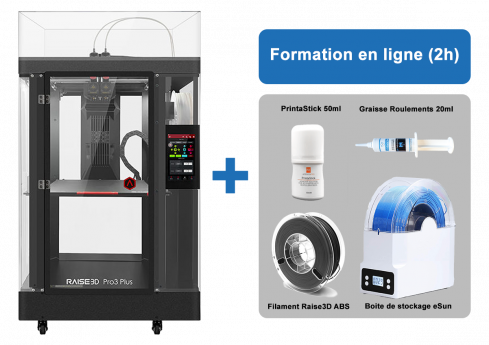 PACK Raise3D Pro3 Plus 3D Printer + Online training (2h) + Accessories